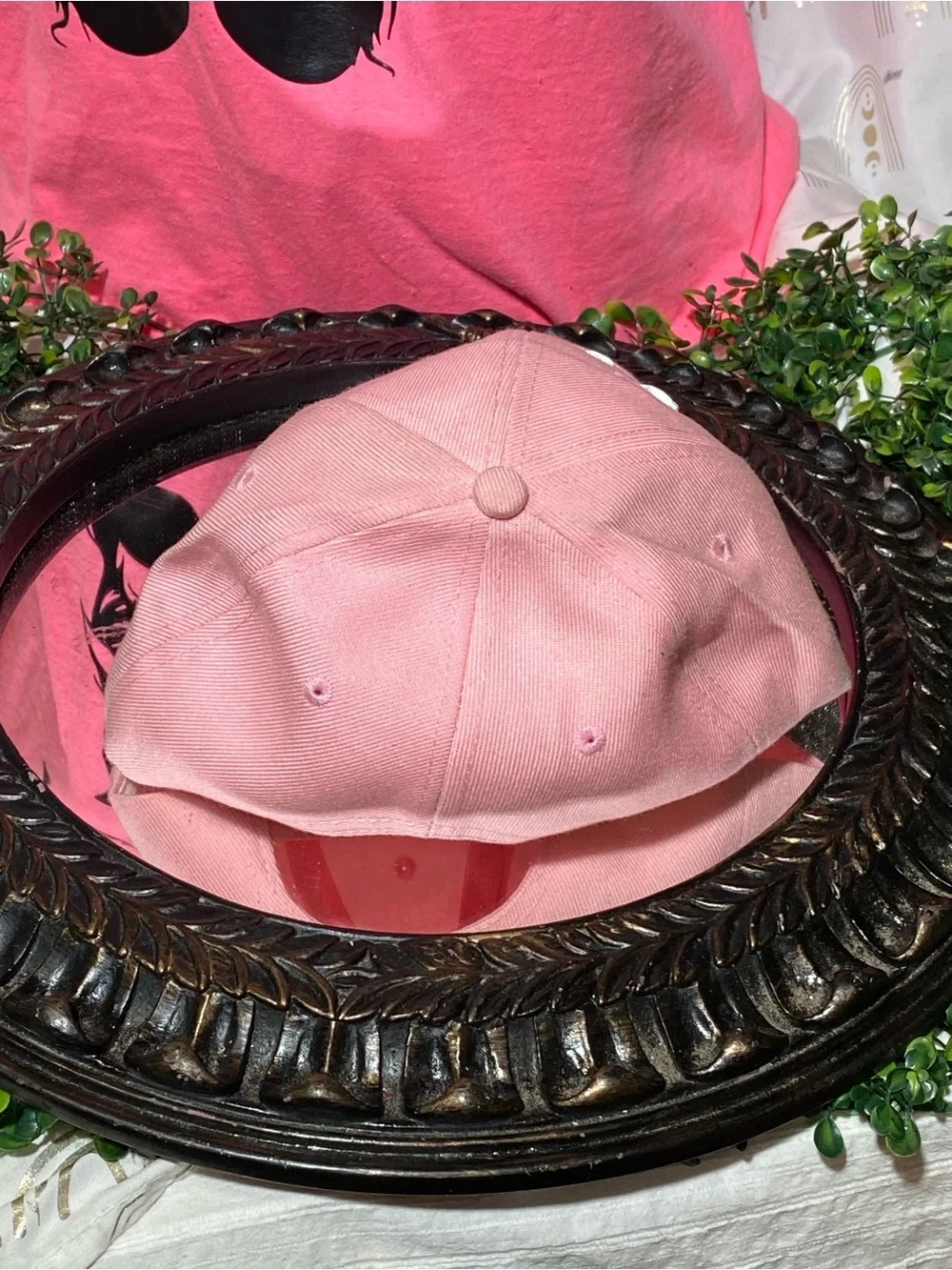 Pink 'Naughty' Embroidered Baseball Cap